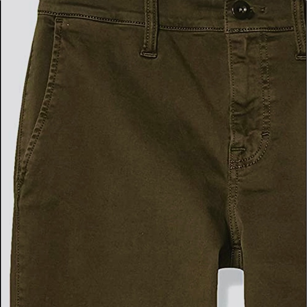 Lucky Brand Women's Mid Rise Crop Wide Leg Jean Color Dark Olive